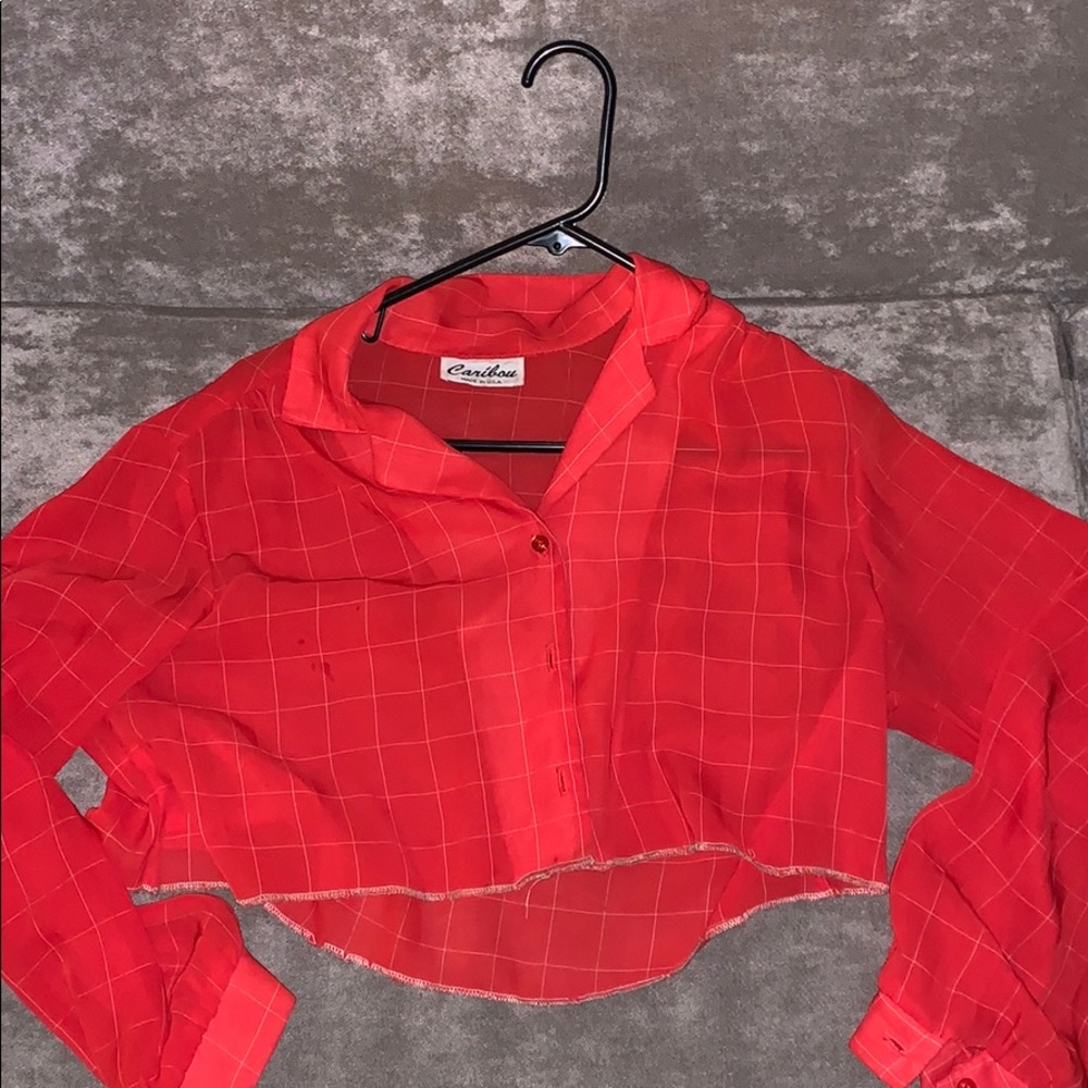Vintage red button up